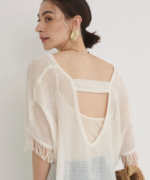 ANGIE(アンジー)の「メッシュジレワンピース / 夏服(ワンピース・レディース・ベージュ/ブラック/オフホワイト・FREE)」の20枚目の写真