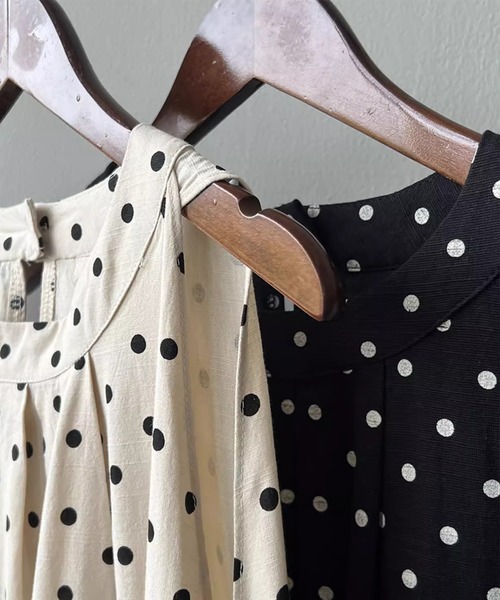LAFFMO（ラフモ）の「ドットフレアノースリーブワンピース（ワンピース・レディース・ブラック/ベージュ・XL/L/M）」の21枚目の写真