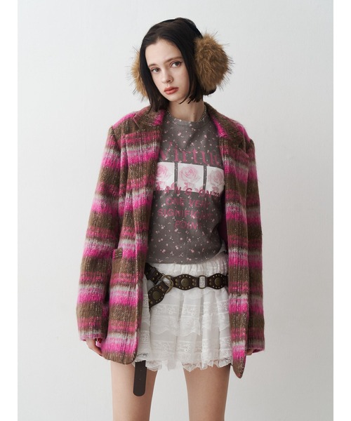 jouetie(ジュエティ)の「グランジワッフルロンT 花柄(Tシャツ/カットソー・レディース・ブラック/オフホワイト/カーキ・MEDIUM)」の14枚目の写真