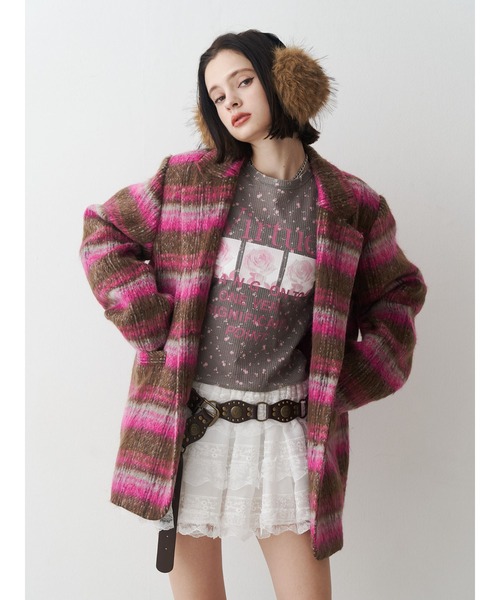 jouetie(ジュエティ)の「グランジワッフルロンT 花柄(Tシャツ/カットソー・レディース・ブラック/オフホワイト/カーキ・MEDIUM)」の15枚目の写真