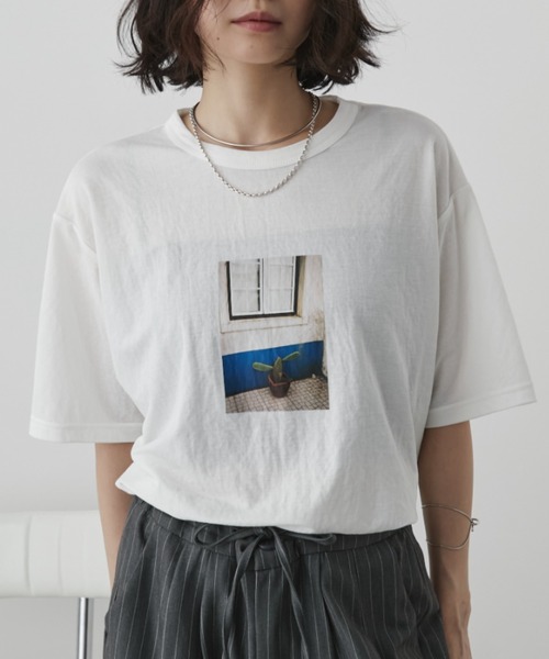 Aunt Marie's(アントマリーズ)の「プリントフォトTシャツ/接触冷感(Tシャツ/カットソー・レディース・ブルー/ホワイト/ブラック・FREE)」の7枚目の写真