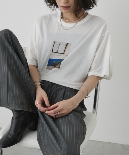 Aunt Marie's(アントマリーズ)の「プリントフォトTシャツ/接触冷感(Tシャツ/カットソー・レディース・ブルー/ホワイト/ブラック・FREE)」の12枚目の写真