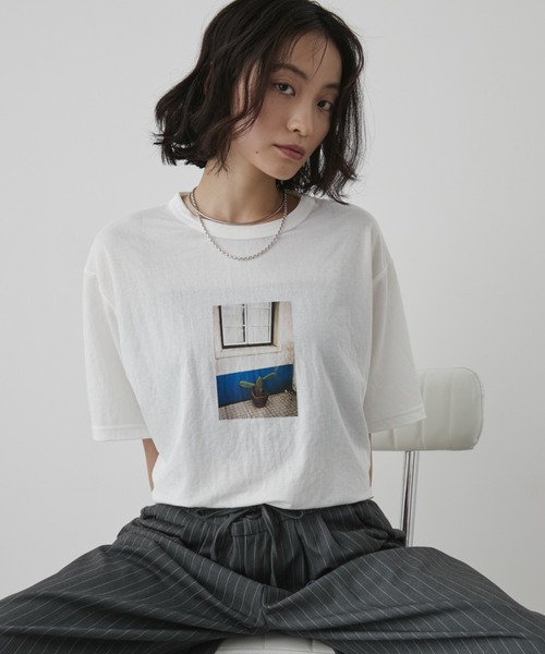 Aunt Marie's(アントマリーズ)の「プリントフォトTシャツ/接触冷感(Tシャツ/カットソー・レディース・ブルー/ホワイト/ブラック・FREE)」の11枚目の写真