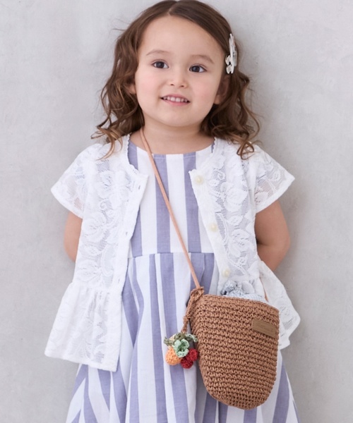 petit main（プティマイン）の「雑材フルーツポシェット（ショルダーバッグ・キッズ・キャメル/ライトベージュ・F）」の2枚目の写真