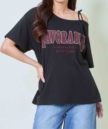 《ワンショル×ツイルテープ》レディース ロゴTシャツ 抜け感 トップス 夏秋 ストリート