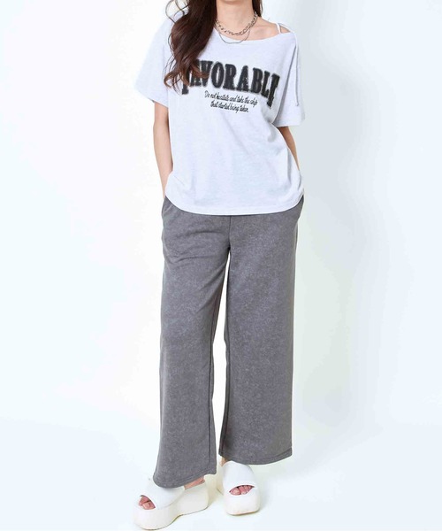GORGE（ゴージ）の「《ワンショル×ツイルテープ》レディース ロゴTシャツ 抜け感 トップス 夏秋 ストリート（Tシャツ/カットソー・レディース・チャコール/オートミール/ブラック・F）」の5枚目の写真