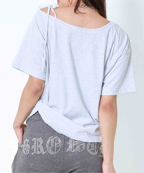 GORGE（ゴージ）の「《ワンショル×ツイルテープ》レディース ロゴTシャツ 抜け感 トップス 夏秋 ストリート（Tシャツ/カットソー・レディース・チャコール/オートミール/ブラック・F）」の7枚目の写真