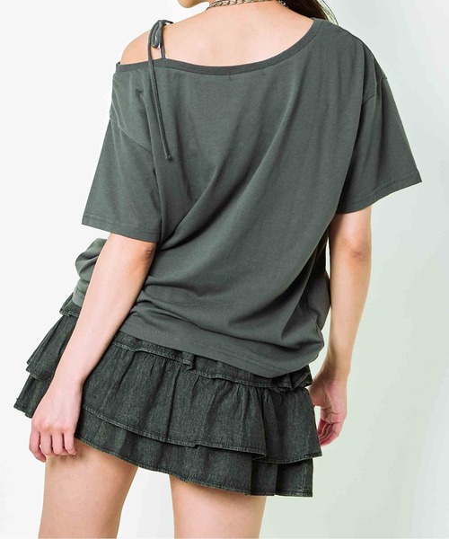 GORGE（ゴージ）の「《ワンショル×ツイルテープ》レディース ロゴTシャツ 抜け感 トップス 夏秋 ストリート（Tシャツ/カットソー・レディース・チャコール/オートミール/ブラック・F）」の11枚目の写真
