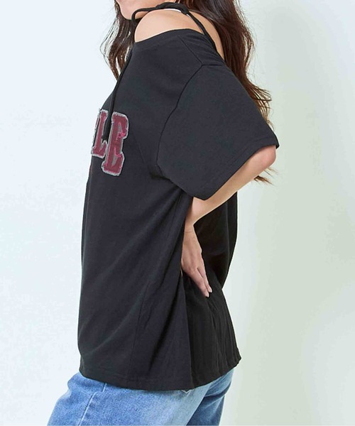 GORGE（ゴージ）の「《ワンショル×ツイルテープ》レディース ロゴTシャツ 抜け感 トップス 夏秋 ストリート（Tシャツ/カットソー・レディース・チャコール/オートミール/ブラック・F）」の14枚目の写真