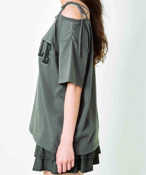 GORGE（ゴージ）の「《ワンショル×ツイルテープ》レディース ロゴTシャツ 抜け感 トップス 夏秋 ストリート（Tシャツ/カットソー・レディース・チャコール/オートミール/ブラック・F）」の17枚目の写真