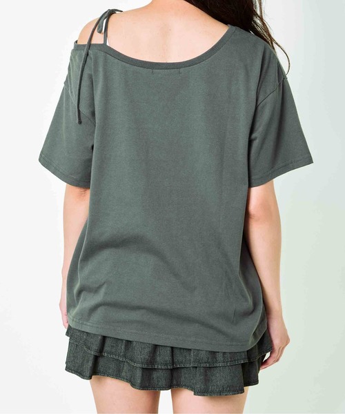 GORGE（ゴージ）の「《ワンショル×ツイルテープ》レディース ロゴTシャツ 抜け感 トップス 夏秋 ストリート（Tシャツ/カットソー・レディース・チャコール/オートミール/ブラック・F）」の18枚目の写真