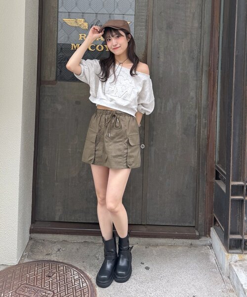 mline（エムライン）の「[mline]半袖ロゴスウェット（Tシャツ/カットソー・レディース・グレー/ネイビー/ピンク・FREE）」の9枚目の写真