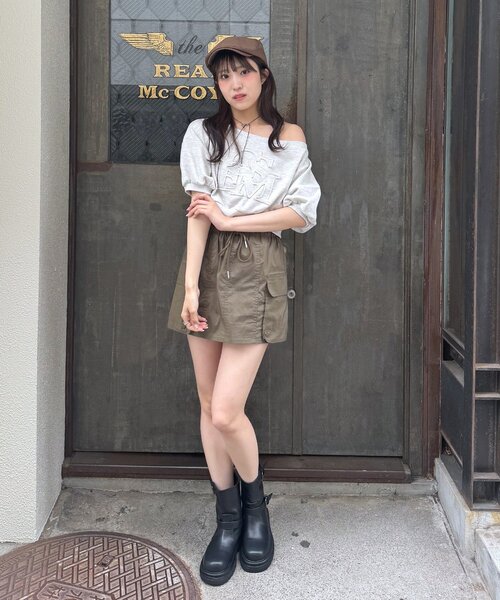 mline（エムライン）の「[mline]半袖ロゴスウェット（Tシャツ/カットソー・レディース・グレー/ネイビー/ピンク・FREE）」の10枚目の写真