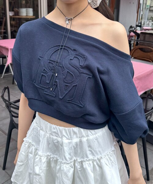 mline（エムライン）の「[mline]半袖ロゴスウェット（Tシャツ/カットソー・レディース・グレー/ネイビー/ピンク・FREE）」の12枚目の写真