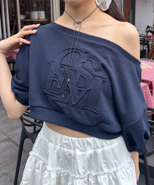 mline（エムライン）の「[mline]半袖ロゴスウェット（Tシャツ/カットソー・レディース・グレー/ネイビー/ピンク・FREE）」の13枚目の写真