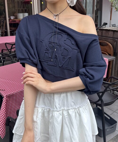 mline（エムライン）の「[mline]半袖ロゴスウェット（Tシャツ/カットソー・レディース・グレー/ネイビー/ピンク・FREE）」の14枚目の写真