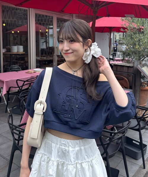 mline（エムライン）の「[mline]半袖ロゴスウェット（Tシャツ/カットソー・レディース・グレー/ネイビー/ピンク・FREE）」の15枚目の写真