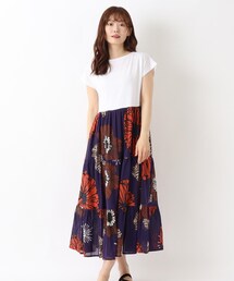 リゾート コンビビッグフラワーワンピース
