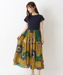 リゾート コンビビッグフラワーワンピース