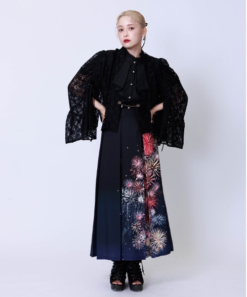 axes femme（アクシーズファム）の「ドロストリボン総レースボレロ（カーディガン/ボレロ・レディース・ネイビー/ブラック/ホワイト/ダークグリーン・FREE）」の9枚目の写真