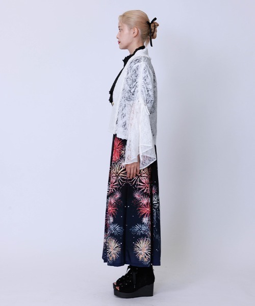 axes femme（アクシーズファム）の「ドロストリボン総レースボレロ（カーディガン/ボレロ・レディース・ネイビー/ブラック/ホワイト/ダークグリーン・FREE）」の10枚目の写真