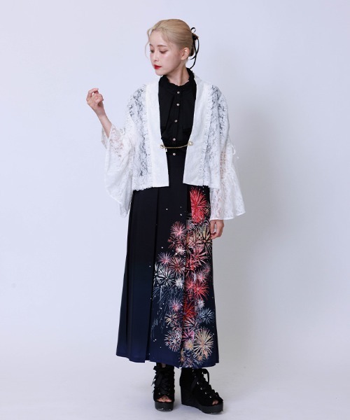 axes femme（アクシーズファム）の「ドロストリボン総レースボレロ（カーディガン/ボレロ・レディース・ネイビー/ブラック/ホワイト/ダークグリーン・FREE）」の15枚目の写真