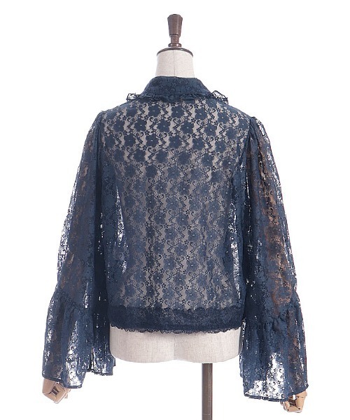 axes femme（アクシーズファム）の「ドロストリボン総レースボレロ（カーディガン/ボレロ・レディース・ネイビー/ブラック/ホワイト/ダークグリーン・FREE）」の19枚目の写真