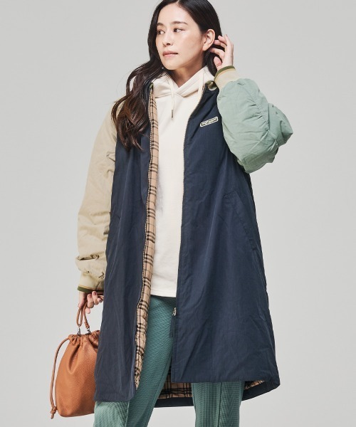 KRIFF MAYER Lady's Collection(クリフメイヤーレディースコレクション)の「【軽い・暖かい・膝丈】ロングスタジャン(その他アウター・レディース・カラフル/セージグリーン/クリーム/ネイビー/ベージュ・LARGE/MEDIUM)」の5枚目の写真