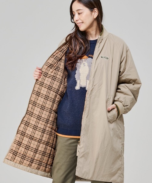 KRIFF MAYER Lady's Collection(クリフメイヤーレディースコレクション)の「【軽い・暖かい・膝丈】ロングスタジャン(その他アウター・レディース・カラフル/セージグリーン/クリーム/ネイビー/ベージュ・LARGE/MEDIUM)」の9枚目の写真