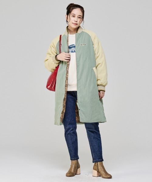 KRIFF MAYER Lady's Collection(クリフメイヤーレディースコレクション)の「【軽い・暖かい・膝丈】ロングスタジャン(その他アウター・レディース・カラフル/セージグリーン/クリーム/ネイビー/ベージュ・LARGE/MEDIUM)」の11枚目の写真