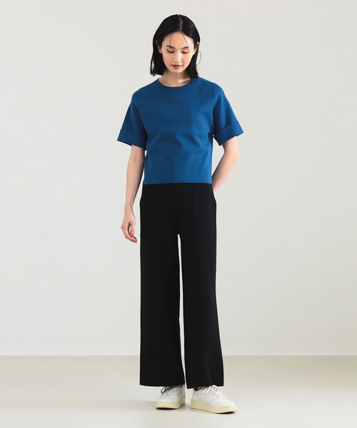 Demi-Luxe BEAMS（デミルクス ビームス）の「AK+1 / 総針 ショート ニット［手洗い可］（ニット/セーター・レディース・グレー/ブルー/ブラック・ONE SIZE）」の4枚目の写真