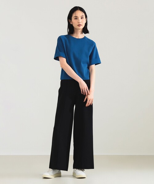 Demi-Luxe BEAMS（デミルクス ビームス）の「AK+1 / 総針 ショート ニット［手洗い可］（ニット/セーター・レディース・グレー/ブルー/ブラック・ONE SIZE）」の6枚目の写真