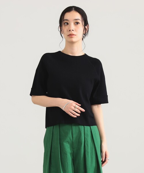 Demi-Luxe BEAMS（デミルクス ビームス）の「AK+1 / 総針 ショート ニット［手洗い可］（ニット/セーター・レディース・グレー/ブルー/ブラック・ONE SIZE）」の18枚目の写真