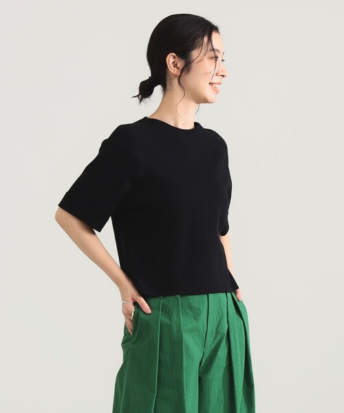 Demi-Luxe BEAMS（デミルクス ビームス）の「AK+1 / 総針 ショート ニット［手洗い可］（ニット/セーター・レディース・グレー/ブルー/ブラック・ONE SIZE）」の19枚目の写真