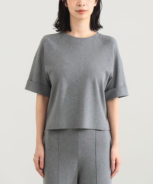 Demi-Luxe BEAMS（デミルクス ビームス）の「AK+1 / 総針 ショート ニット［手洗い可］（ニット/セーター・レディース・グレー/ブルー/ブラック・ONE SIZE）」の20枚目の写真