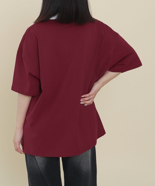 WOND(ウォンド)の「WOND/バイカラーロゴポロ(Tシャツ/カットソー・レディース・ホワイト/ワイン・FREE)」の9枚目の写真