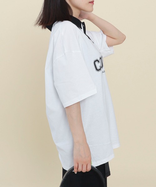 WOND(ウォンド)の「WOND/バイカラーロゴポロ(Tシャツ/カットソー・レディース・ホワイト/ワイン・FREE)」の5枚目の写真