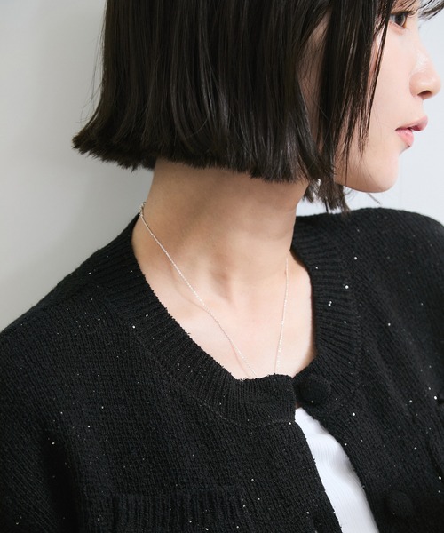 VIS（ビス）の「くるみ釦ニットトップスカーデ/洗える（カーディガン/ボレロ・レディース・オフホワイト/ピンク/ブラック系その他・FREE）」の14枚目の写真