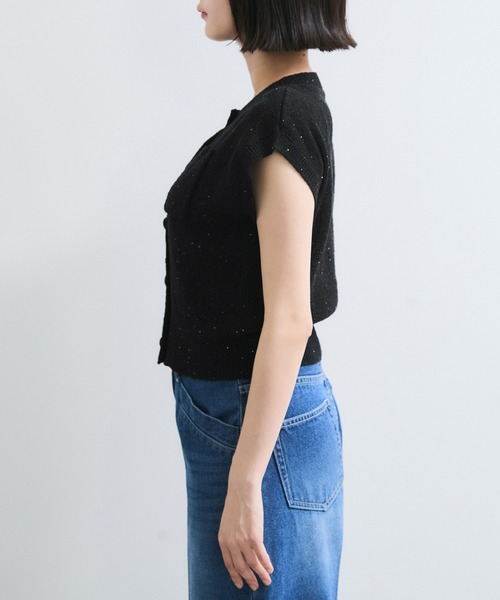 VIS（ビス）の「くるみ釦ニットトップスカーデ/洗える（カーディガン/ボレロ・レディース・オフホワイト/ピンク/ブラック系その他・FREE）」の16枚目の写真