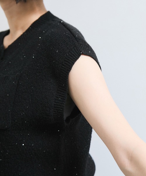 VIS（ビス）の「くるみ釦ニットトップスカーデ/洗える（カーディガン/ボレロ・レディース・オフホワイト/ピンク/ブラック系その他・FREE）」の20枚目の写真