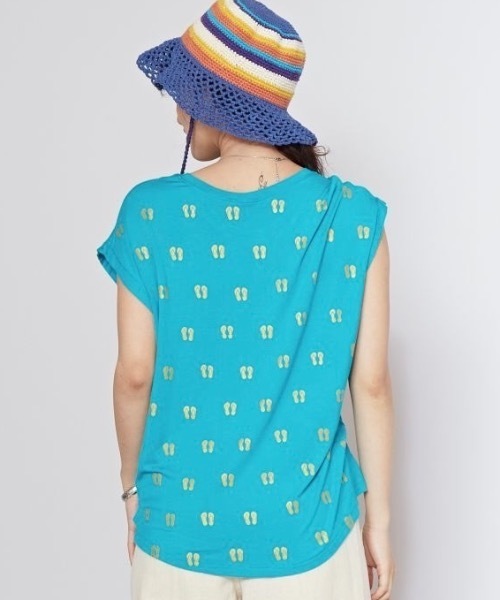 チャイハネ(チャイハネ)の「【チャイハネ】メニサンTシャツ(Tシャツ/カットソー・レディース・ターコイズブルー/ホワイト/イエロー・FREE)」の6枚目の写真