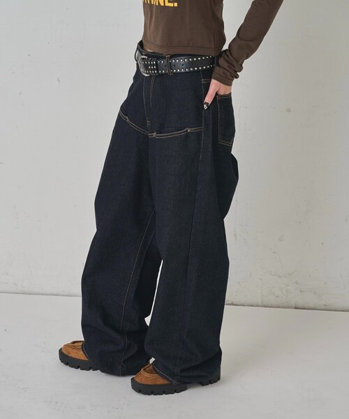 デニムパンツぷぅ★様 Javaジャバコラボ》一味違う、配色×フリンジデザイン。サイドフリンジ