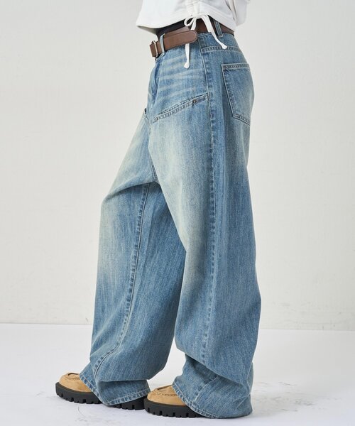 WHO'S WHO gallery（フーズフーギャラリー）の「スラッシュポケットデニム（デニムパンツ・レディース・ネイビー/ダークブルー/サックスブルー・SMALL/MEDIUM/LARGE/X-SMALL）」の12枚目の写真