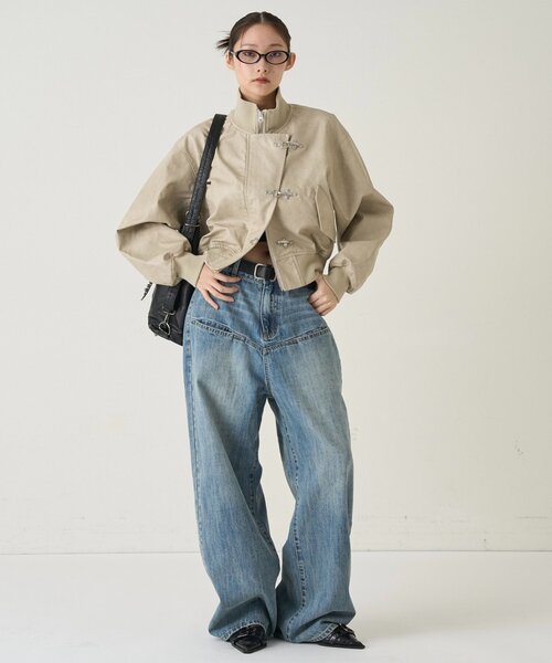 WHO'S WHO gallery（フーズフーギャラリー）の「スラッシュポケットデニム（デニムパンツ・レディース・ネイビー/ダークブルー/サックスブルー・SMALL/MEDIUM/LARGE/X-SMALL）」の14枚目の写真