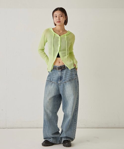 WHO'S WHO gallery（フーズフーギャラリー）の「スラッシュポケットデニム（デニムパンツ・レディース・ネイビー/ダークブルー/サックスブルー・SMALL/MEDIUM/LARGE/X-SMALL）」の9枚目の写真