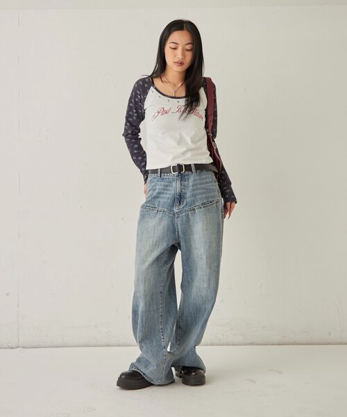 WHO'S WHO gallery（フーズフーギャラリー）の「スラッシュポケットデニム（デニムパンツ・レディース・ネイビー/ダークブルー/サックスブルー・SMALL/MEDIUM/LARGE/X-SMALL）」の10枚目の写真