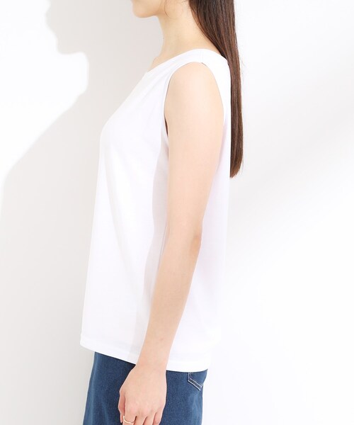 Cutie Blonde（キューティーブロンド）の「【S-LL/2点セット】配色使いがアクセント 半袖ニット+タンクトップ（その他トップス・レディース・ブルー系4/ブラック系4/アイボリー系4/ライトグレー系4・04/03/02/01）」の8枚目の写真