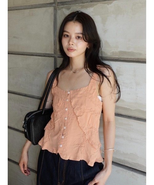 セール】BUTTON UP SMOCKING キャミソール（キャミソール