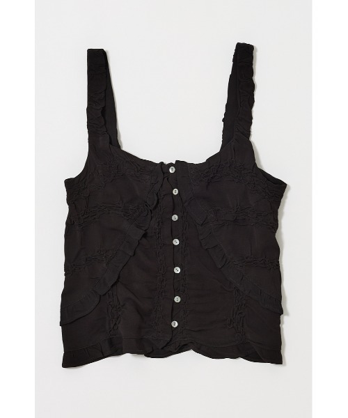 MOUSSY（マウジー）の「BUTTON UP SMOCKING キャミソール（キャミソール・レディース・ブラック/オフホワイト/オレンジ系その他・FREE）」の11枚目の写真