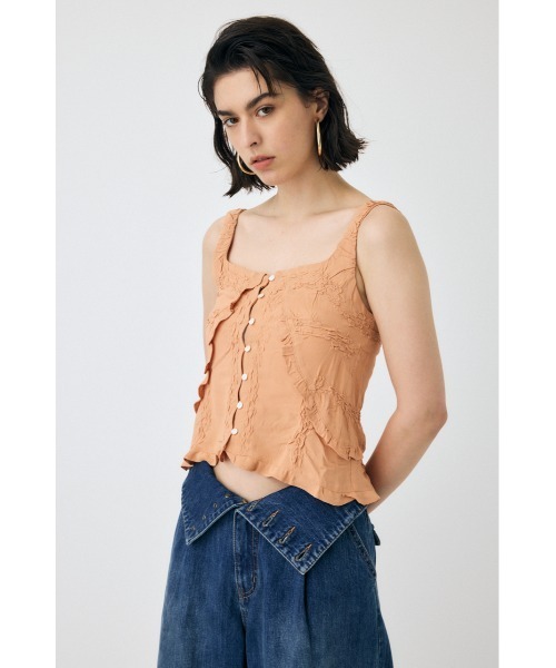 MOUSSY（マウジー）の「BUTTON UP SMOCKING キャミソール（キャミソール・レディース・ブラック/オフホワイト/オレンジ系その他・FREE）」の17枚目の写真